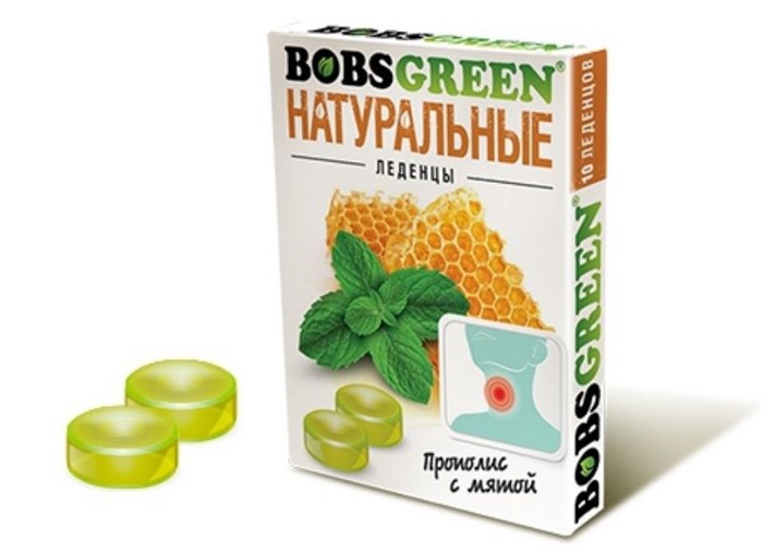 Леденцы BOBSGREEN Прополис с мятой (BG-1-2) 32 гр BG-1-2 - фото 23080