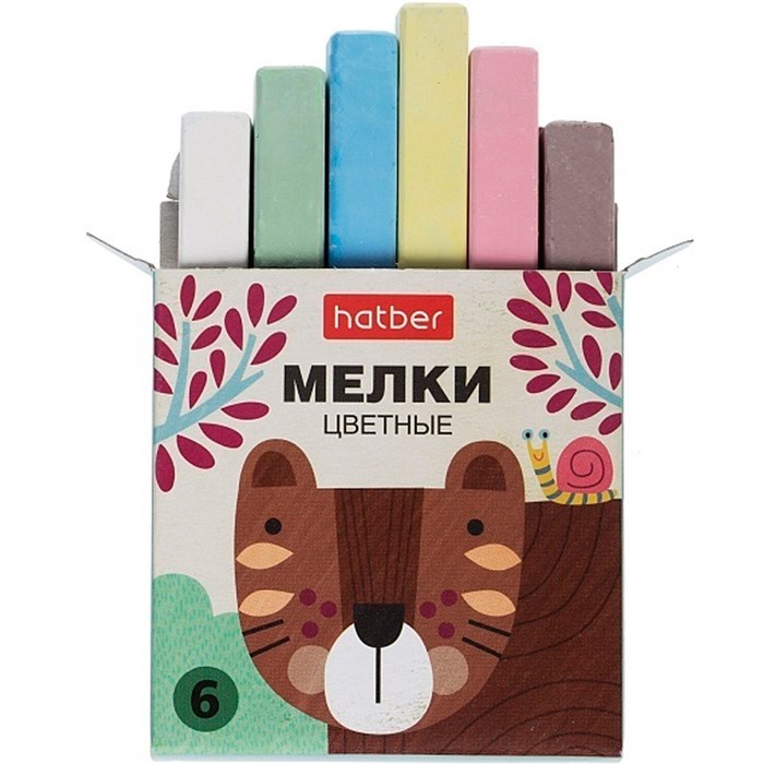 Мел цветной 6шт Нарисуй-ка! ML_082951 Hatber 082951 - фото 24198