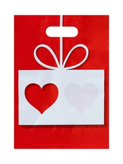 Пакет п/э "Сердечки" с вырубной усиленной ручкой 31*40 см, 60 мкм 4668427