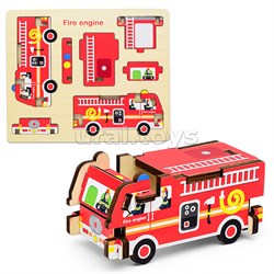 Пазл деревянный "Пожарная машина" D0803-4