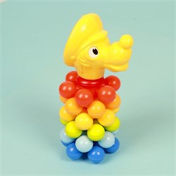 Мини-пирамидка с шариками "Волчонок", 21см (в сетке, 8 дет.) 9247