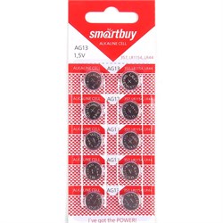 Элемент питания 680412 Батарейка часовая Smartbuy AG13-10B G13 (357) LR1154, LR44 BL10 680412