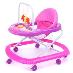 Ходунки с подвесными игрушками и музыкальным цветком (розовый) пакете 902-A-5