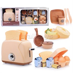 Бытовая техника "Тостер" на батарейках, с продуктами, в коробке A1002-5