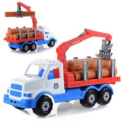 Автомобиль-лесовоз "Сталкер" (бело-синий) 90362