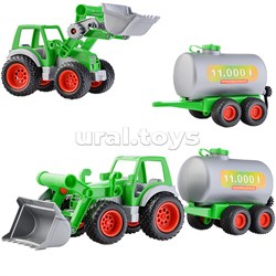 Фермер-техник, трактор-погрузчик с цистерной (в сеточке) 8794