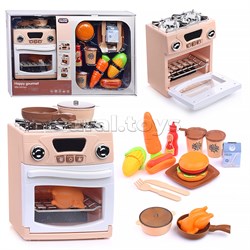 Бытовая техника "Плита" с посудой и продуктами, в коробке (цвет бежевый) A1003-5