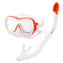 Набор для плавания WAVE RIDER, маска, трубка, от 8 лет, 55647 INTEX UT-55647
