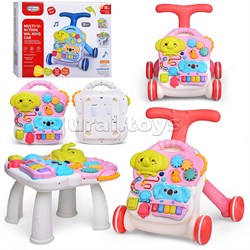 Игровой центр-Каталка "Слоник и коала" цвет розовый, 3 в 1 в коробке UT-368-57R