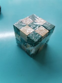 головоломка "шахматный кубик" зелёный, дерево 321457