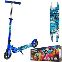 Самокат двухколесный Dvizhok синий колеса 145 мм 141V-1110, макс. нагр. 100 кг, высота руля 79-89 см. 141V-1110