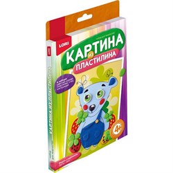 Набор для творчества Картина из пластилина Мишка сладкоежка Пз/Пл-003 Lori Пз/Пл-003