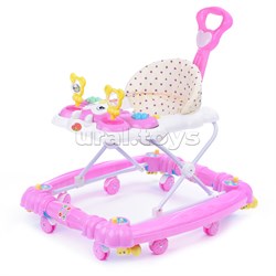 Ходунки "Забавная мордашка" бело/розовые, в пакете UT-1611B-1