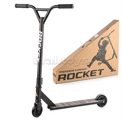 Самокат трюковый ROCKET,колеса PU/пластик 100 мм,ABEC 7, черный UT-R0061.OR