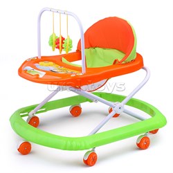 Ходунки с подвесными игрушками и музыкальным цветком (оранжевый-зеленый) пакете UT-902-A-3