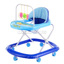 Ходунки с подвесными игрушками и музыкальным цветком (синий-голубой) в пакете UT-902-A-2