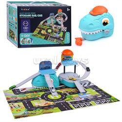 Автотрек "Дино: хранитель машин" (бирюзовый) в коробке UT-6625