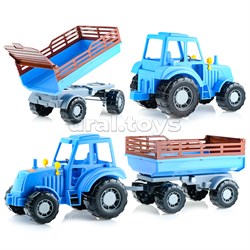 Трактор "Алтай" (синий) с прицепом №2 (в сеточке) UT-84767