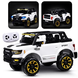 Электромобиль детский "Крутой внедорожник" (цвет белый) UT-FB-916