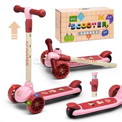 Самокат 3-х кол., PU, цвет розовый UT-U001189Y