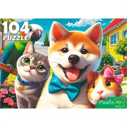 Пазл 104 Селфи домашних животных Ф104-4537 Ф104-4537