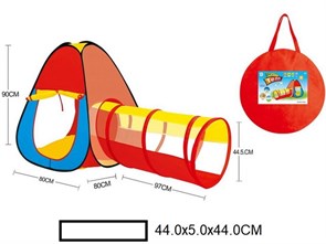 детская палатка (80х80х90 см) с тоннелем (97х44,5 см) 995-7033B