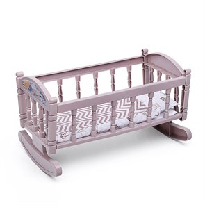 Кроватка-качалка сборная для кукол №4 (8 элементов) (тёмно-кремовая) 24026