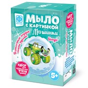 Набор для творчества Мыло с картинкой Машинки Квадро зеленый 980601 Фантазёр 980601