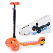 Самокат 3-х кол., оранжевый, светящиеся колёса, PU, ABEC 7, в коробке U038265Y