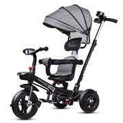 Велосипед 3-х колесный, резиновые покрышки, серый 208-2