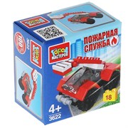 Конструктор ПОЖАРНАЯ МАШИНА, 18 дет. Город мастеров в кор.2*120шт 35043-JS