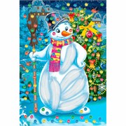 МОЗАИКА ИЗ СТРАЗ. Формат А5 (с перьями). Снеговик (Арт. М-1151) /Рыжий кот 11370851