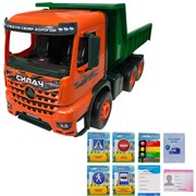 Самосвал с карточками водителя КРОКОТАМ зелено-оранжевый САМ-8049 САМ-8049