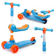 Самокат 3-х кол., голубой, PU, ABEC 7, в коробке UT-U038240Y