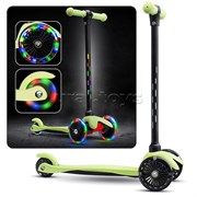 Самокат 3-х колесный ROCKET,колеса PU со светом, светящаяся стойка, ABEC 7, зеленый UT-R0197