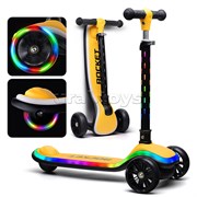 Самокат трёхколёсный ROCKET светящиеся колеса PU, дека, рулевая стойка, цвет жёлто-чёрный UT-R0200